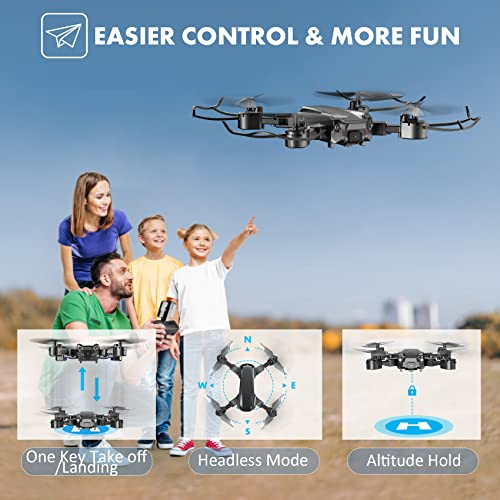 Drone with Camera for Kids Adults Beginners, MAETOT Foldable 1080P HD FPV Drones for Kids 8-12 and Up with 2 Cameras, RC Quadcopter Remote Control / APP Control Drone Toys Gifts for Boys Girls