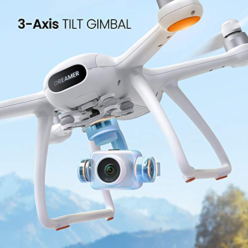 Potensic Dreamer Pro Drones with Camera for Adults, 3-Axis Gimbal GPS Quadcopter with 2KM FPV Transmission Range, 28mins Flight, Brushless Motor, Auto-Return, Portable Carry case and 32G SD Card