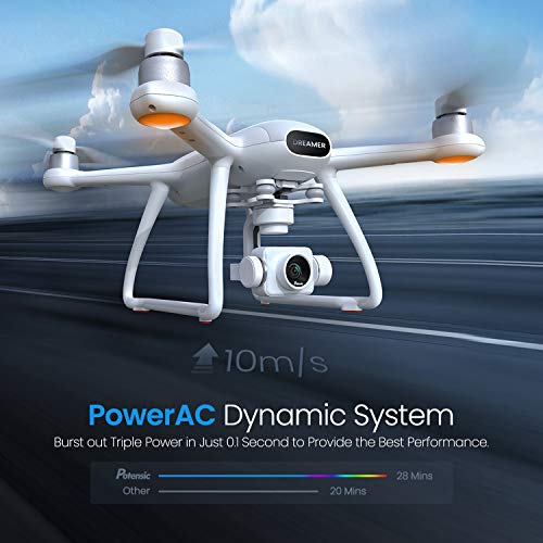 Potensic Dreamer Pro Drones with Camera for Adults, 3-Axis Gimbal GPS Quadcopter with 2KM FPV Transmission Range, 28mins Flight, Brushless Motor, Auto-Return, Portable Carry case and 32G SD Card