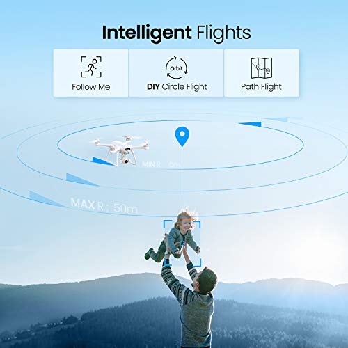 Potensic Dreamer Pro Drones with Camera for Adults, 3-Axis Gimbal GPS Quadcopter with 2KM FPV Transmission Range, 28mins Flight, Brushless Motor, Auto-Return, Portable Carry case and 32G SD Card