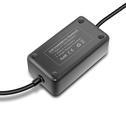 Rantow Phantom 4 Battery Car Charger - Charge 2 Batteries + 1 Remote Controller at the Same Time - Car Charger Adapter for DJI Phantom 4/4 Pro/Pro+/Advanced