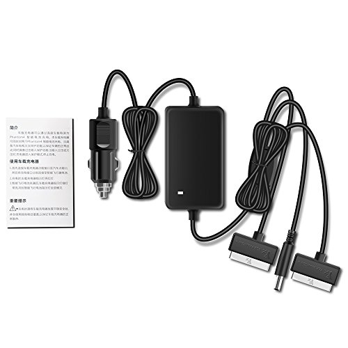 Rantow Phantom 4 Battery Car Charger - Charge 2 Batteries + 1 Remote Controller at the Same Time - Car Charger Adapter for DJI Phantom 4/4 Pro/Pro+/Advanced