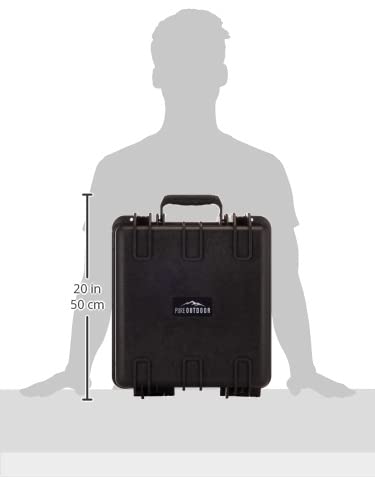 Monoprice Weatherproof/Shockproof Hard Case - Black IP67 Level dust and Water Protection up to 1 Meter Depth with Customizable Foam, 12" x 10" x 6"