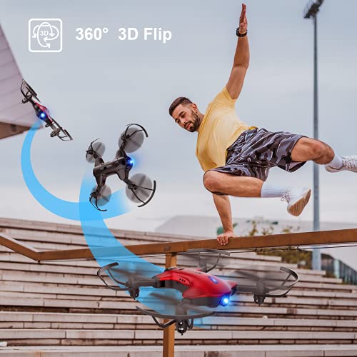 Drone for Kids, Drocon Spacekey FPV Wi-Fi Drone with Camera 1080P FHD, Real-time Video Feed, Great Drone for Beginners, Quadcopter Drone with Altitude Hold, One-Key Take-Off, Landing Foldable Arms (Red)