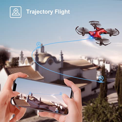 Drone for Kids, Drocon Spacekey FPV Wi-Fi Drone with Camera 1080P FHD, Real-time Video Feed, Great Drone for Beginners, Quadcopter Drone with Altitude Hold, One-Key Take-Off, Landing Foldable Arms (Red)