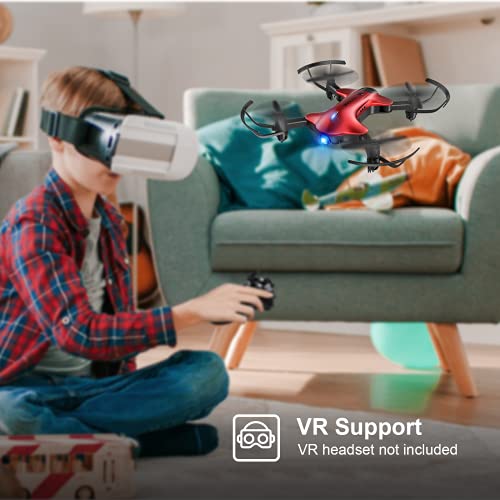 Drone for Kids, Drocon Spacekey FPV Wi-Fi Drone with Camera 1080P FHD, Real-time Video Feed, Great Drone for Beginners, Quadcopter Drone with Altitude Hold, One-Key Take-Off, Landing Foldable Arms (Red)