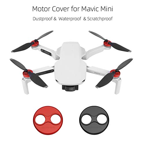 Tineer Aluminum Motor Cover Cap 4 Pieces for DJI Mavic Mini Drone Accessory - Dustproof,Waterproof,Scratchproof Protection Case Cover Mounts (Black)