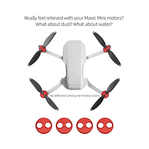 Tineer Aluminum Motor Cover Cap 4 Pieces for DJI Mavic Mini Drone Accessory - Dustproof,Waterproof,Scratchproof Protection Case Cover Mounts (Black)