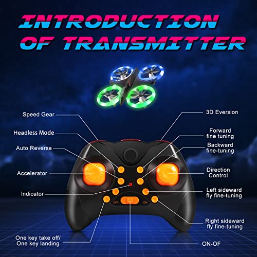 Mini Drones for Kids, RC Drone with Altitude Hold Headless Mode, 2 Batteries 3D Flip Drones, Indoor Micro Drone Gift Toy for Boys, Girls and Kids
