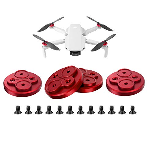 Darkhorse Upgraded Aluminum Motor Cover Cap 4 Pieces Compatible with DJI Mavic Mini Drone Accessory - Dustproof,Waterproof,Scratchproof Protection Mounts - Red