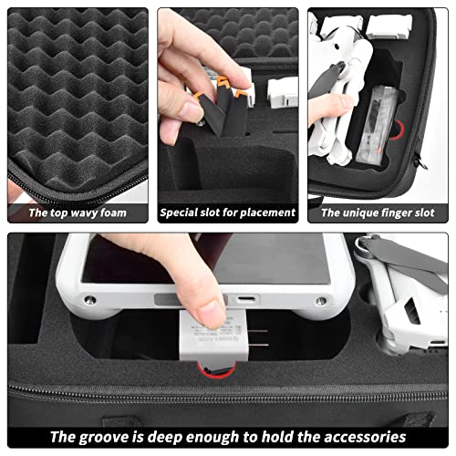 Case Compatible with DJI Mini 3 Pro (for DJI RC) Camera Drone, Carrying Storage Bag Holder for Screwdriver, Spare Propellers, Flight Battery, Charging Hub, USB Cable and Other Accessories (Box Only)