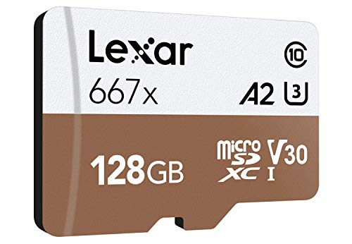 Lexar Professional 667X 128GB MicroSDXC UHS-I/U3 Card (LSDMI128BNA667A)