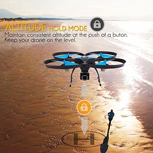 SereneLife WiFi FPV Drone with HD Camera and live Video. Headless Mode Quadcopter, Altitude Hold, 1-Key Takeoff/Landing, Bonus Battery, Low Voltage Alarm, Custom Route Mode, 15 Minutes Flight Time