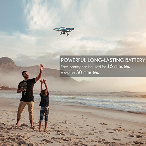 SereneLife WiFi FPV Drone with HD Camera and live Video. Headless Mode Quadcopter, Altitude Hold, 1-Key Takeoff/Landing, Bonus Battery, Low Voltage Alarm, Custom Route Mode, 15 Minutes Flight Time