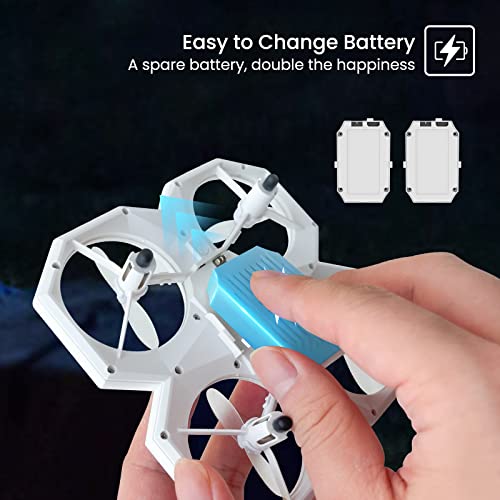 Tecnock LED Drone for Kids - Mini Drones with 11 LED Lights RC Quadcopter for Beginners with 2 Batteries Altitude Hold, Headless Mode, 360Â° Flip and Rotate Gift Toy for 4 6 8-12 Year Old Boy Girl kids