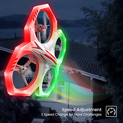 Tecnock LED Drone for Kids - Mini Drones with 11 LED Lights RC Quadcopter for Beginners with 2 Batteries Altitude Hold, Headless Mode, 360Â° Flip and Rotate Gift Toy for 4 6 8-12 Year Old Boy Girl kids