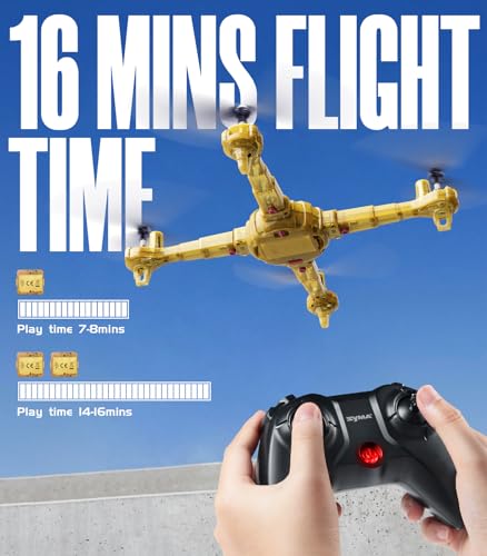 Drones for Kids, SYMA X440 DIY Mini RC Drone with Detachable Arms Remote Control Toys Gifts for Boys Girls with 7-Color Light Switching, 16 Stunts, 2 Modular Batteries and Altitude Hold, Yellow