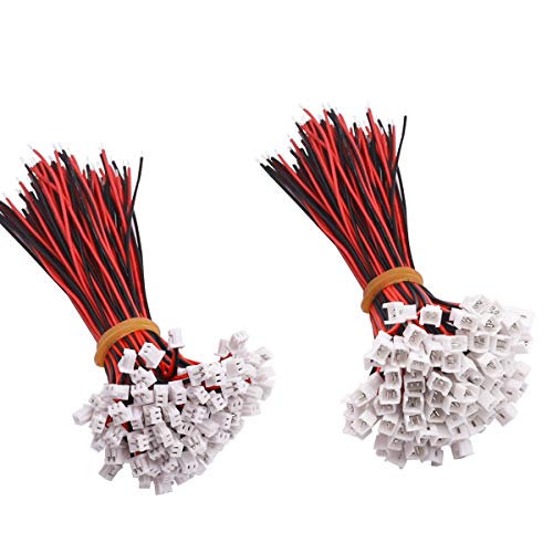 smseace 25pair 26AWG JST 1.25mm 2pin Wire Connectors 100mm cable for indoor 3D plane twinkle light LED belt light sm connections JST-1.25mm-25