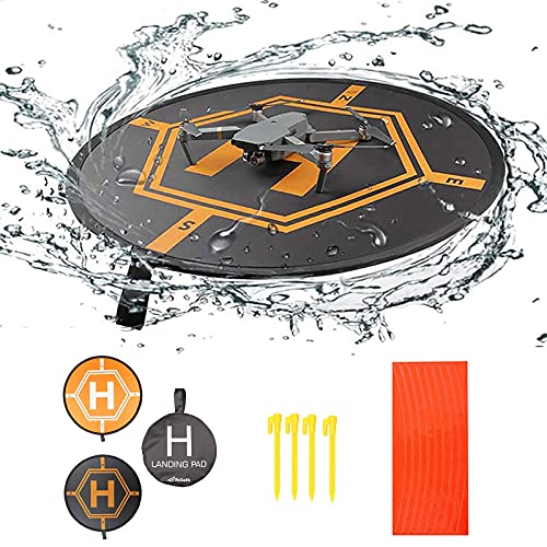 RCstyle Drones Landing Pads Universal Waterproof 31.5'' Fast-fold Double Sided Quadcopter Landing pad for RC Drones, PVB Drones, DJI Mavic Air 2/Mavic Mini 2/Spark/Phantom 2/3/4 Pro Drone Accessories