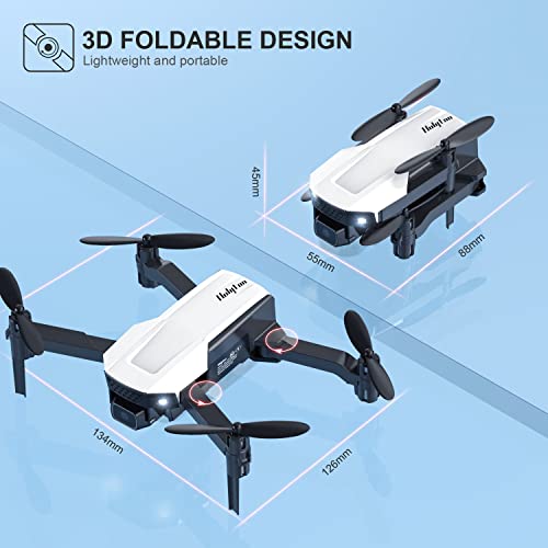 Mini Drone for Kids with Camera, Holyton HT25 1080P HD Photo, Foldable Toy Drone Gifts for Beginners & Adults, Altitude Hold, Voice/Gesture Control, One Key Take Off/Landing, 3D Flip, 2 Batteries