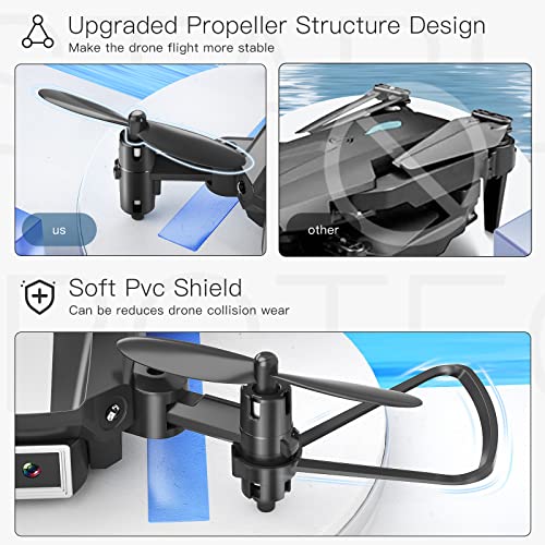 FERIETELF T25 Mini Drone with Camera - 1080P HD RC Drones for Kids 8-12 Fpv Drone for Adults Beginners, With One Key Take Off/ Landing, Gravity Sensor, Gesture Control, 3D Flip, Voice Control