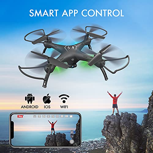 Drones with Camera for Adults /Kids /Beginners - 1080P Drones for Adults, 120Â° Wide-Angle Kids Drone, Safe Design & Easy to Control with Remote/APP/Voice, 18 Mins Flight Time, Top Christmas Gifts for Kids 2022