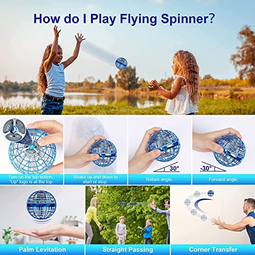 UFO Magic Flying Orb Hover Ball Toy with Lights,2023 Cool Stuff Kids Gadgets Christmas Toy Gift for Teen Boy Girl 678910+ Year Fun Birthday Gift,Mini Drones for Kids,Galactic Fidget Flying Spinner