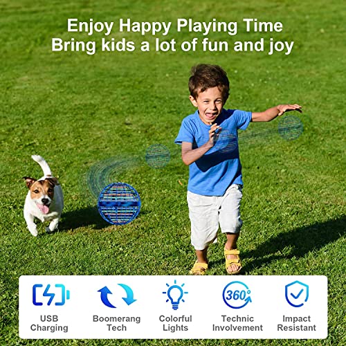 UFO Magic Flying Orb Hover Ball Toy with Lights,2023 Cool Stuff Kids Gadgets Christmas Toy Gift for Teen Boy Girl 678910+ Year Fun Birthday Gift,Mini Drones for Kids,Galactic Fidget Flying Spinner