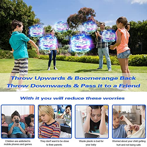 UFO Magic Flying Orb Hover Ball Toy with Lights,2023 Cool Stuff Kids Gadgets Christmas Toy Gift for Teen Boy Girl 678910+ Year Fun Birthday Gift,Mini Drones for Kids,Galactic Fidget Flying Spinner