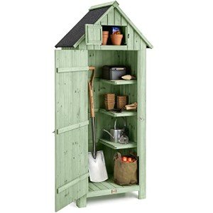 Slim Wooden Garden Shed with Lockable Door