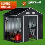 Large Metal Tool Shed with Apex Roof, 6x4