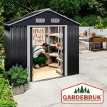 Large Metal Tool Shed with Apex Roof, 6x4