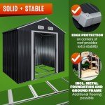 Large Metal Tool Shed with Apex Roof, 6x4
