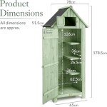 Slim Wooden Garden Shed with Lockable Door
