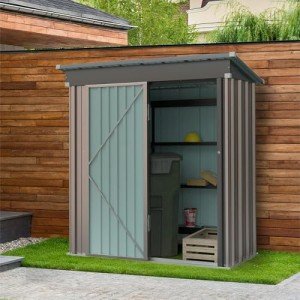 5x3 Foot Galvanized Metal Garden Storage Shed