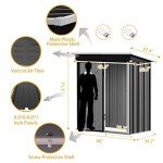Metal Garden Storage Shed 5x3 FT Dark Grey