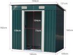 Green Garden Utility Storage Shed with Sliding Door