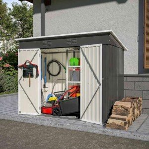 Metal Garden Shed with Pent Roof - 4FT x 8FT
