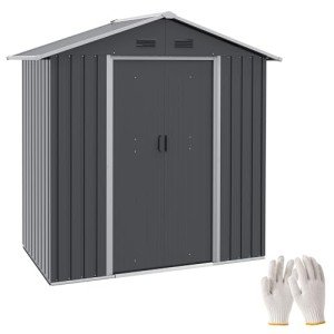 Outsunny 6.5ft Metal Garden Shed with Sliding Doors