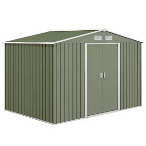 Outsunny 9x6ft Metal Garden Shed with Lockable Doors
