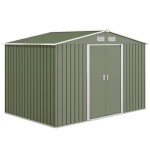 Outsunny 9x6ft Metal Garden Shed with Lockable Doors