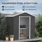 Outsunny 6.5ft Metal Garden Shed with Sliding Doors
