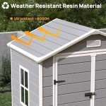 Outdoor Resin Storage Shed 6x4.5 FT - Grey & White
