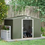 Outsunny 9x6ft Metal Garden Shed with Lockable Doors