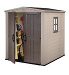 Keter 6x6ft Outdoor Garden Storage Shed - Beige Brown
