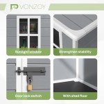 Outdoor Resin Storage Shed 6x4.5 FT - Grey & White