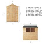 Waltons 6x4 Apex Roof Wooden Garden Shed