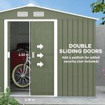 Outsunny 9x6ft Metal Garden Shed with Lockable Doors