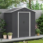 Outsunny 6.5ft Metal Garden Shed with Sliding Doors