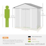 Outsunny 6.5ft Metal Garden Shed with Sliding Doors